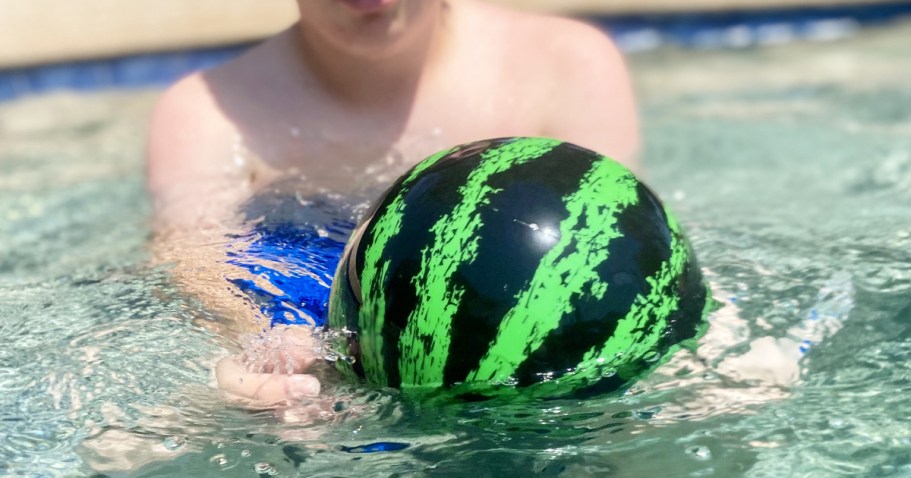 Watermelon Ball Pool Toy 2-Pack Just $17.54 on Amazon – Bounces AND Dribbles Underwater!
