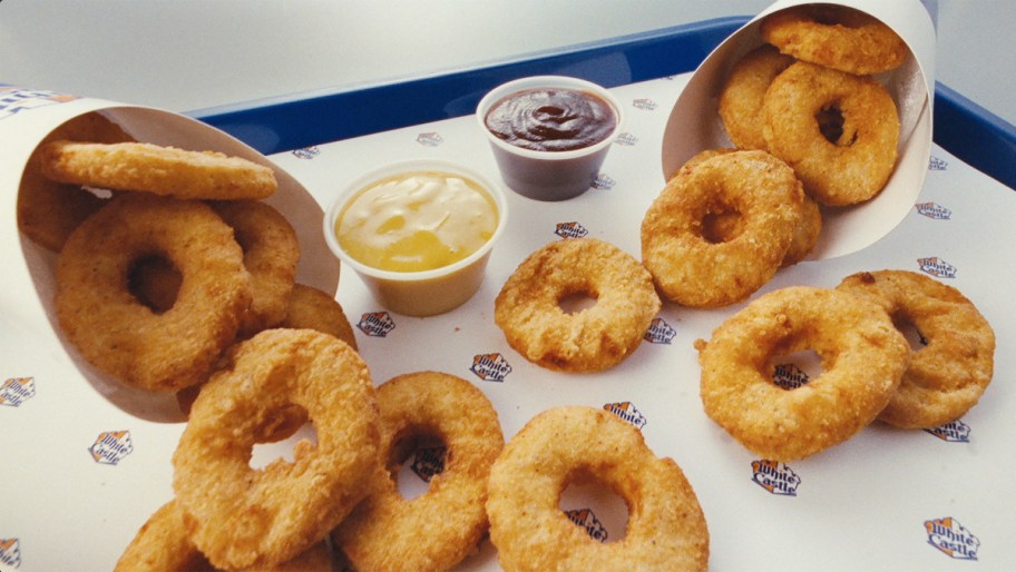 chicken rings on White Castle tray