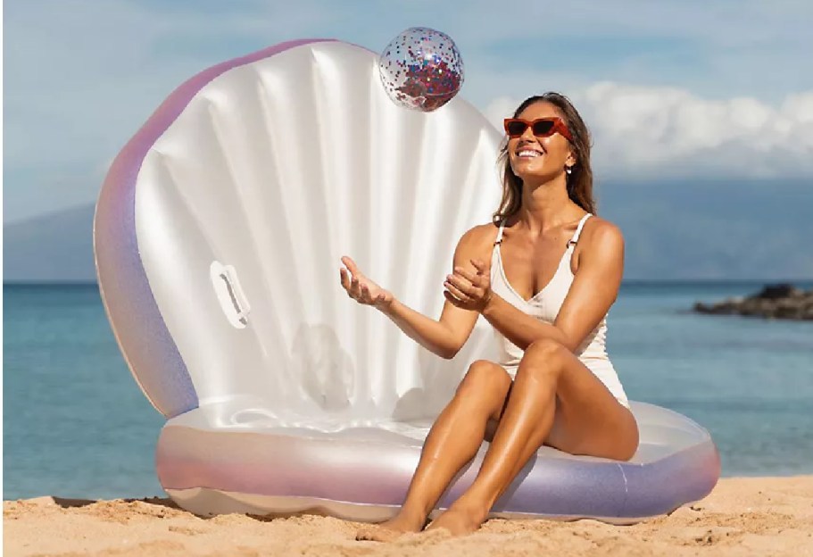 Up to 50% Off Sam’s Club Outdoor Water Fun | Giant Oyster Shell Lounge w/ Glitter Beach Ball Just $24.98