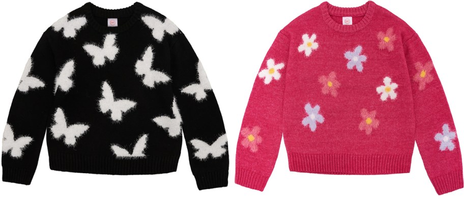 Wonder Nation Girls Feather Sweater