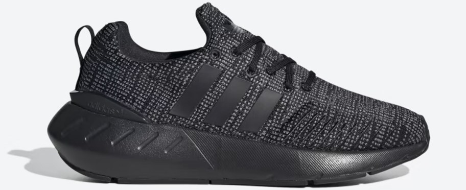 all black adidas running shoe