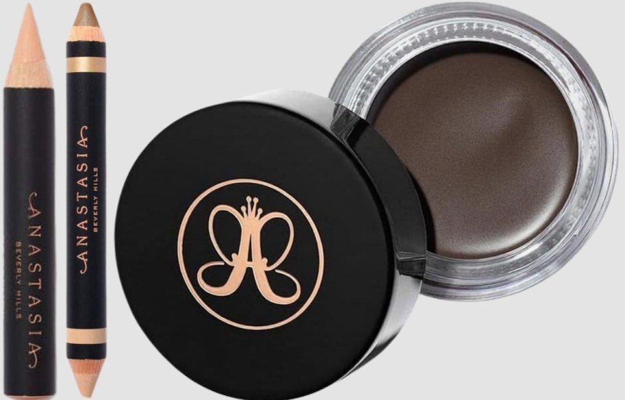 two brow pencils and brow pomade