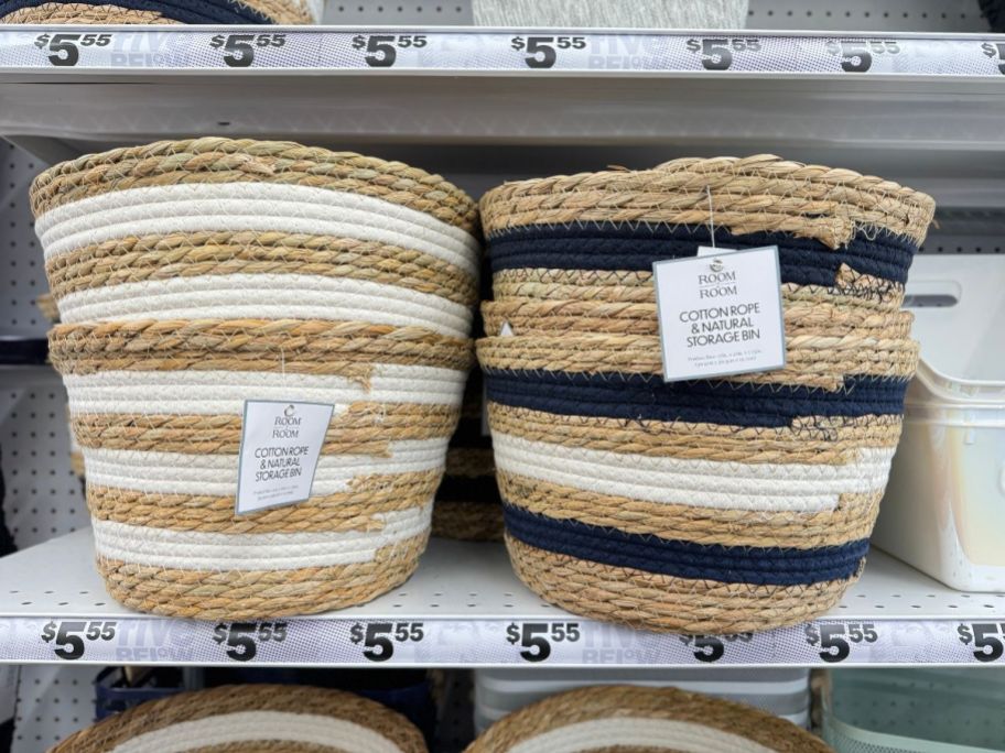 Room 2 Room Cotton Rope & Natural Storage Bins on store shelf