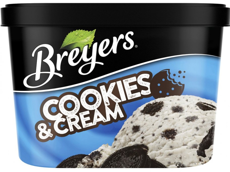 breyers cookies and cream ice cream carton 