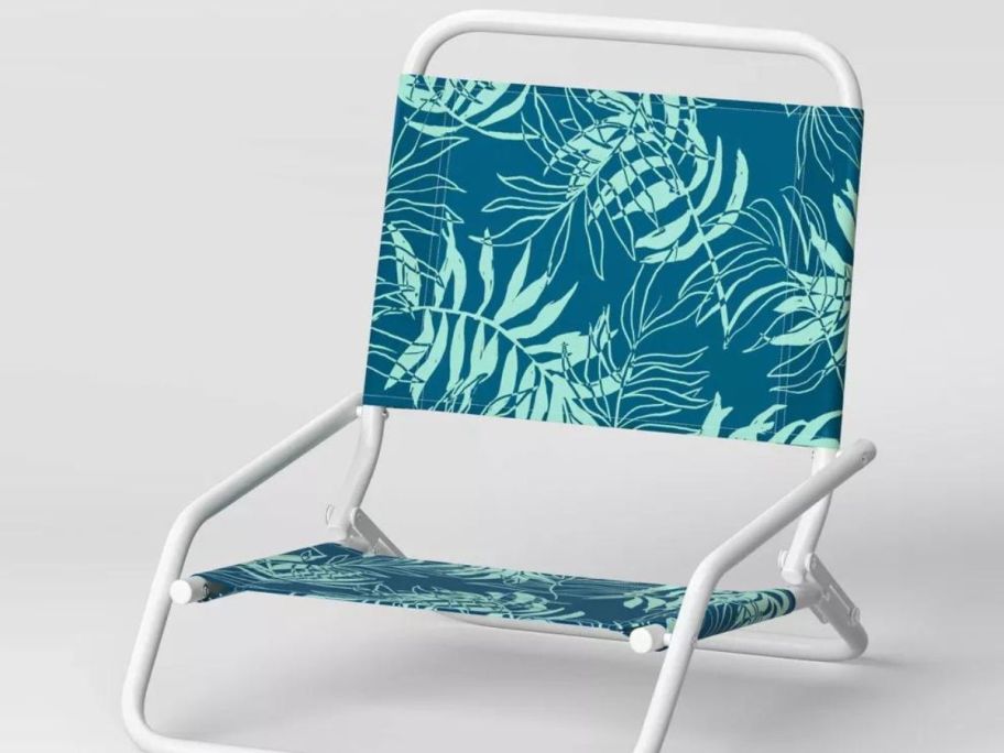 Sun Squad Recycled Fabric Outdoor Portable Beach Chair stock image