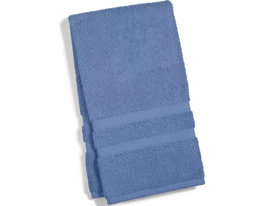 blue folded towel 