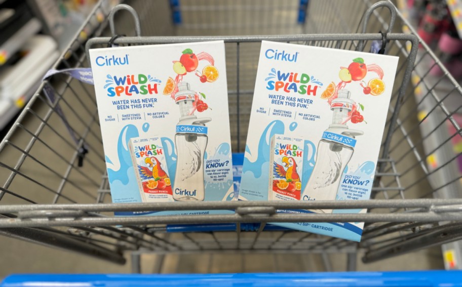two cirkul water bottle starter kits in a walmart shopping cart