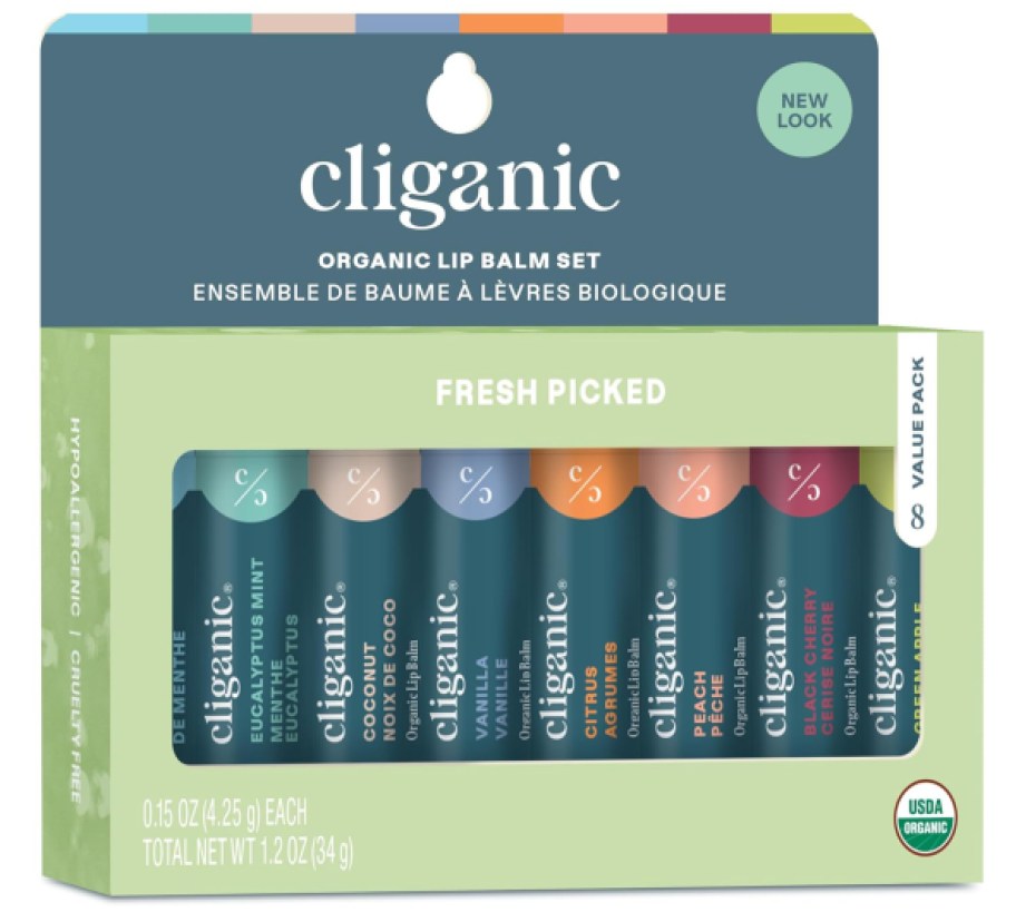 Cliganic Organic Lip Balm Set