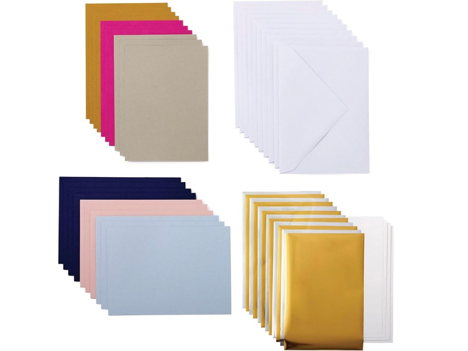 multi colored cards and white envelopes 