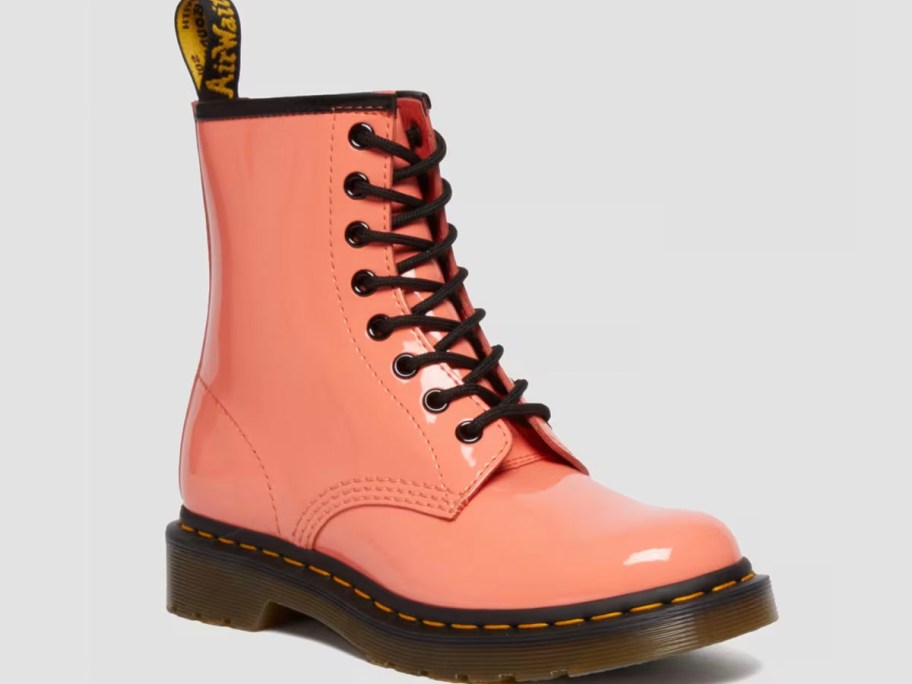pink leather dr martens boots