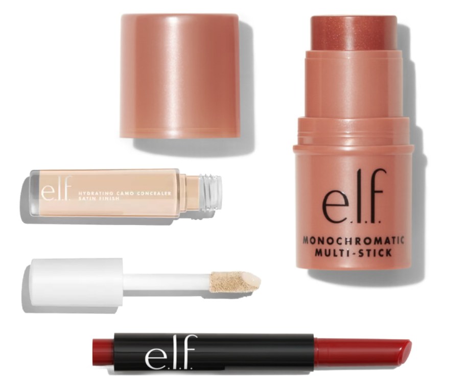 three elf cosmetics items