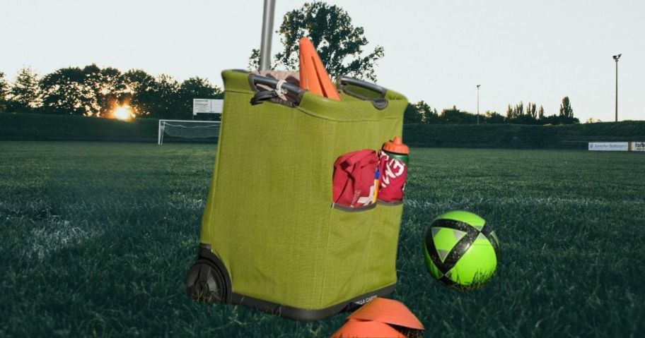 Gorilla Carts Soft-Sided Folding Cart on soccer field