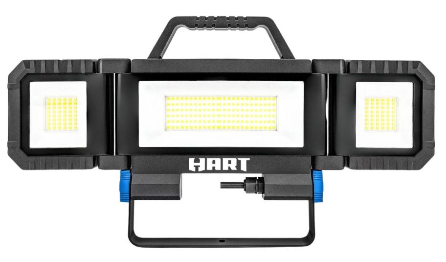 HART Multi-Directional LED 3-Head 7000 Lumen Work Light with Tripod, Adjustable, 7000 Lumens stock image