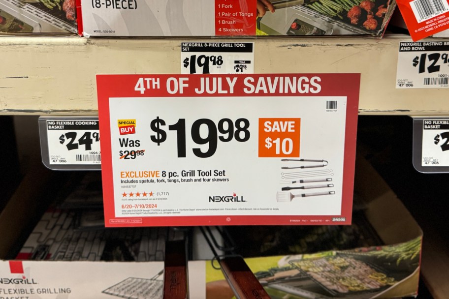 home depot 4th of july sale sign in store