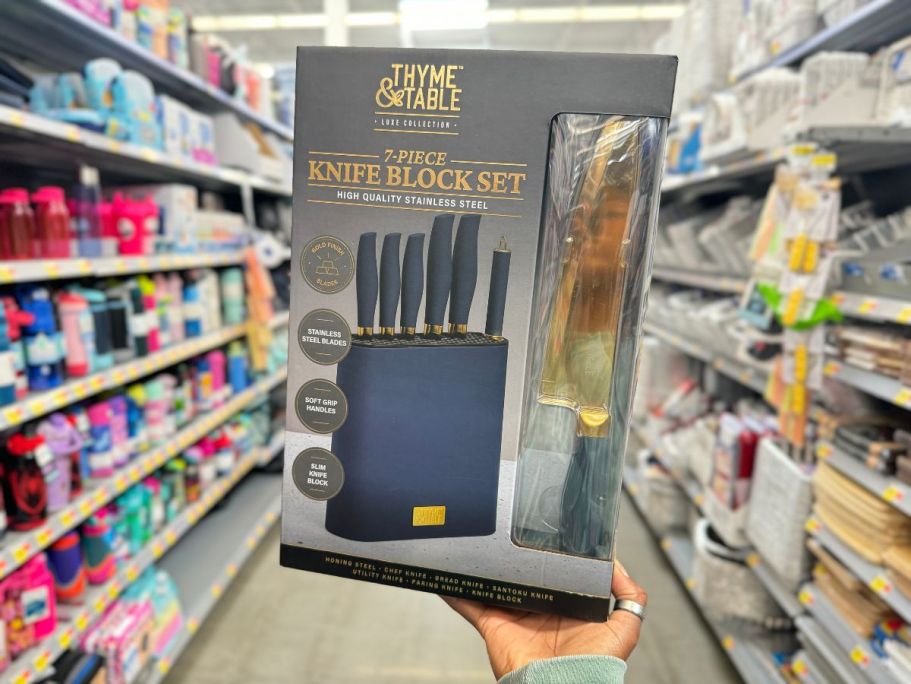 Thyme & Table 7-Piece Slim Knife Block Set Only $29.97 on Walmart.com