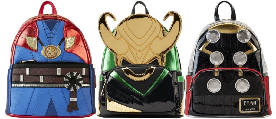 Dr. Strange, Loki and thor mini backpacks