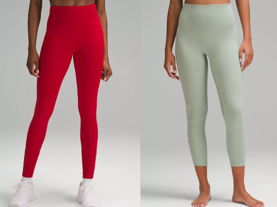 two women wearing lululemon leggings