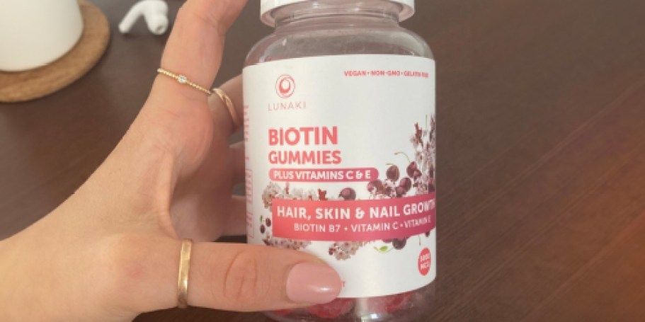 Lunakai Biotin Gummies 60-Count Bottle Only $12.68 Shipped on Amazon | Promotes Healthy Hair, Skin, & Nails