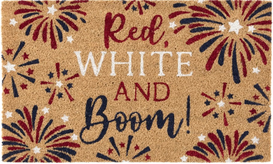 red white and boom doormat 