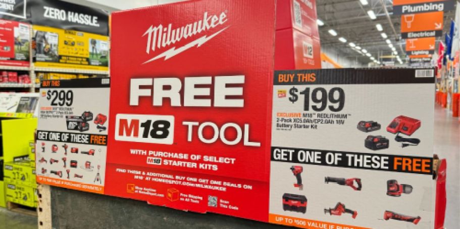 FREE Ryobi & Milwaukee Power Tools w/ Battery Kit Purchase (Up to $229 Value!)