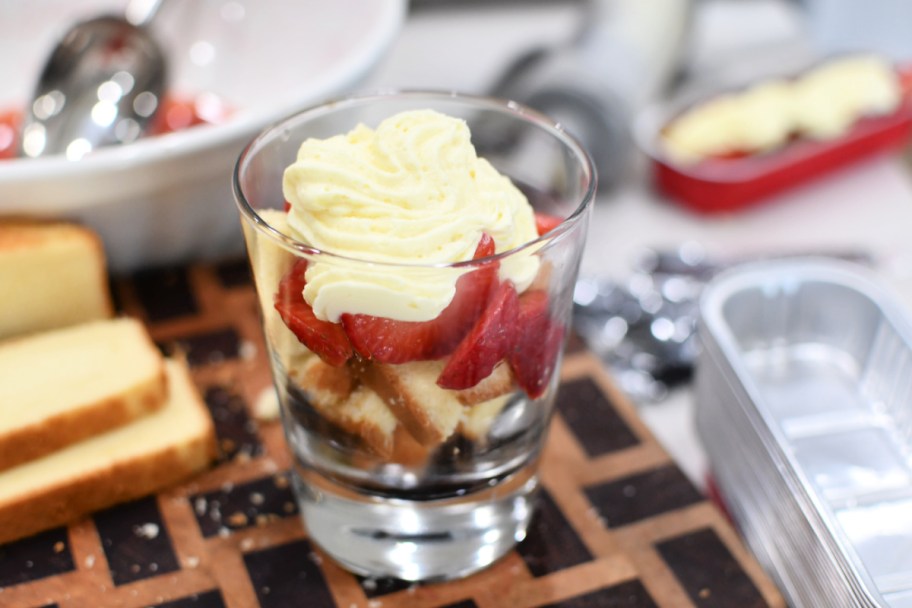 mini strawberry shortcake in a cup