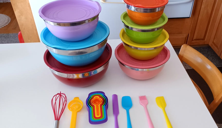 HUGE 26-Piece Mixing Bowl Set Only $21.49 Shipped on Amazon – Includes Bowls, Utensils & More!