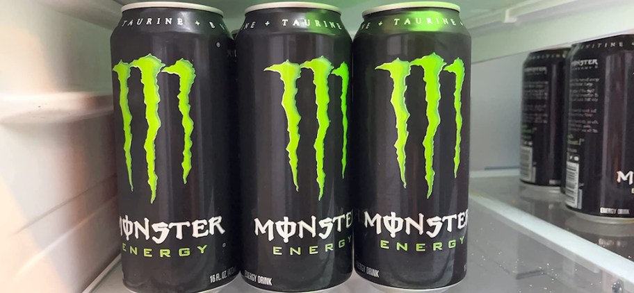 Monster energy drink in fridge 