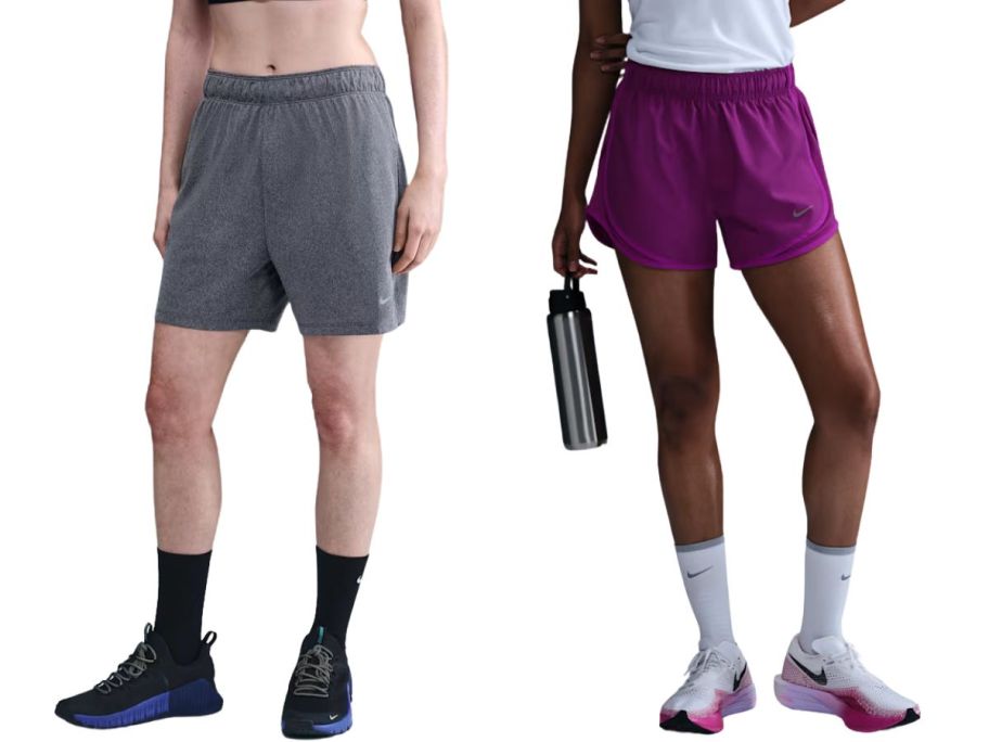 two women wearing nike shorts