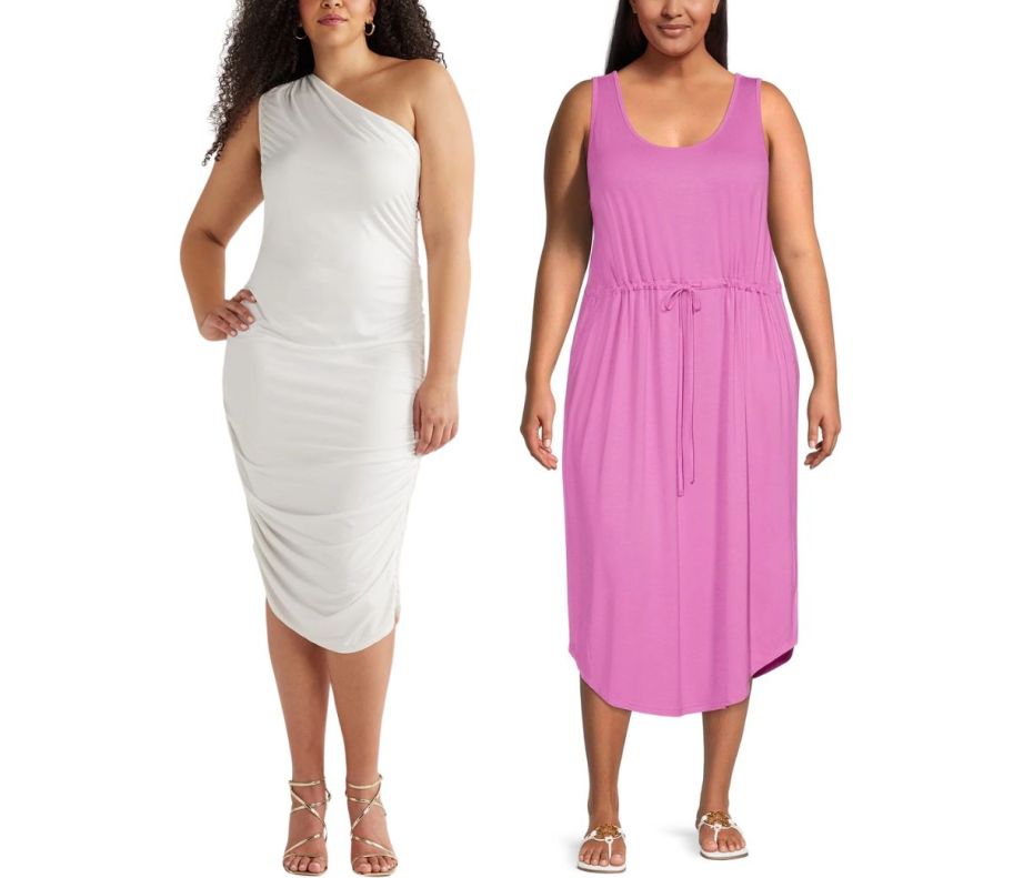 two models wearing summer dresses