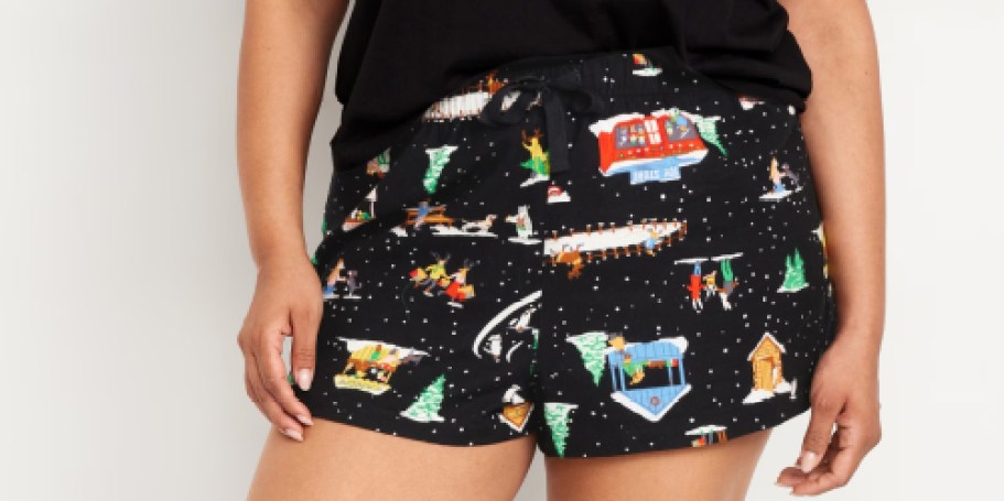 Old Navy Women’s Flannel Pajama Shorts from $3.96 | Plus Sizes Included!