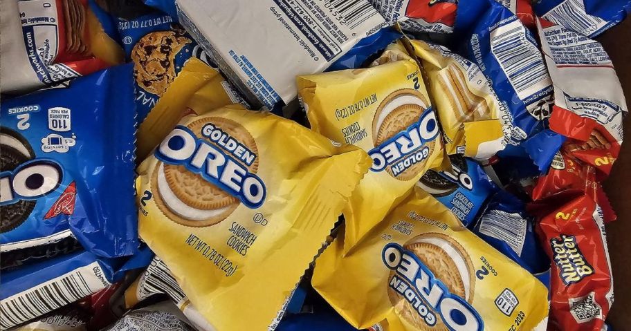 OREO Original, OREO Golden, CHIPS AHOY! & Nutter Butter Cookie Snacks Variety Pack, 56 Snack Packs in box