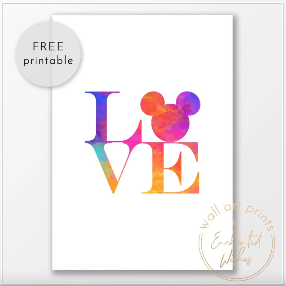 mickey mouse love printable