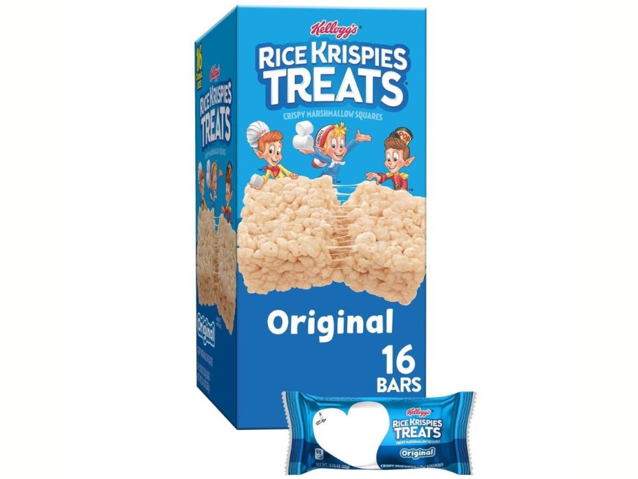 Rice Krispies Treats Crispy Marshmallow Squares, Kids Snacks, Snack Bars, Original, 12.4oz Box (16 Bars) stock image