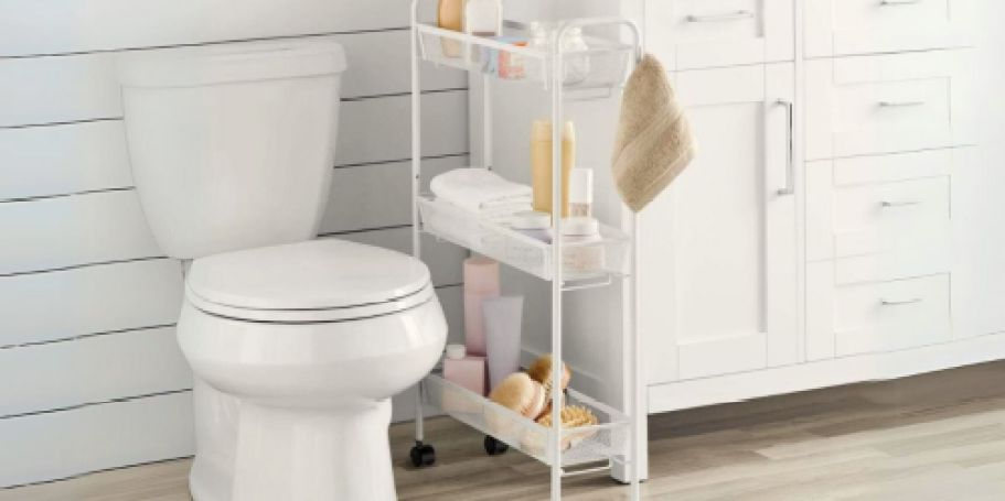 Mainstays Slim 3-Shelf Rolling Storage Cart Just $18.97 on Walmart.com – Great for Small Spaces!