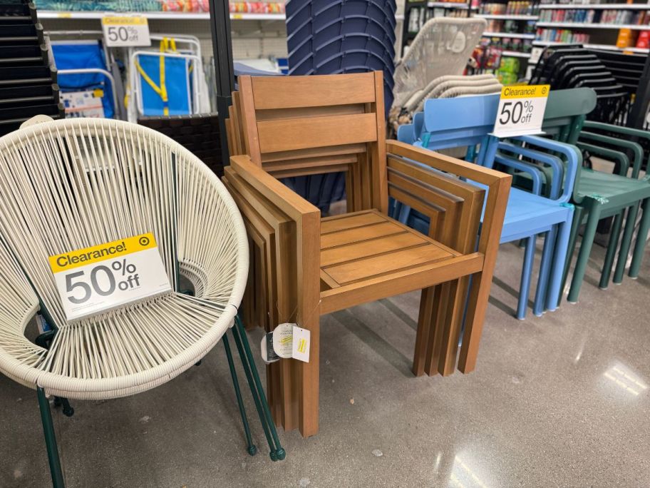 Patio Stacking Chairs in store