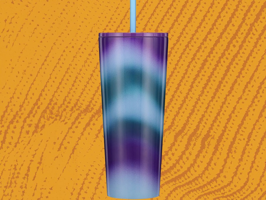 blue and violet starbucks tumbler 