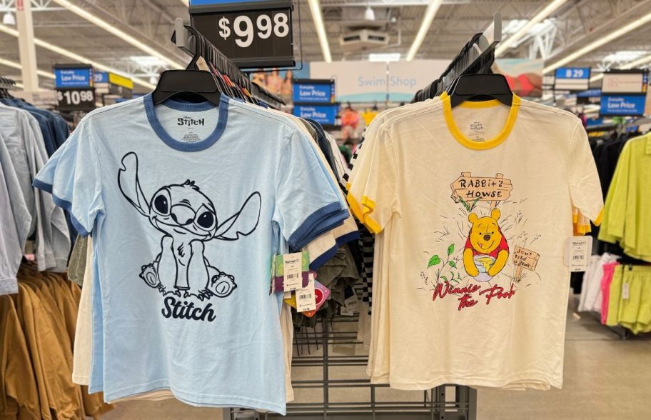 stitch and winnie the pooh graphic tees