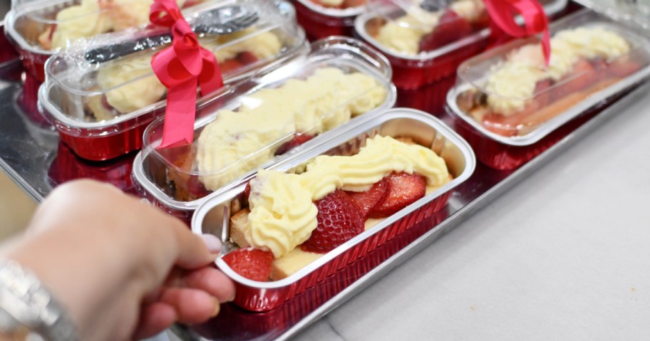 strawberry shortcake tin on a tray