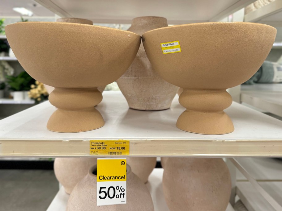 ceramic bowls on shelf