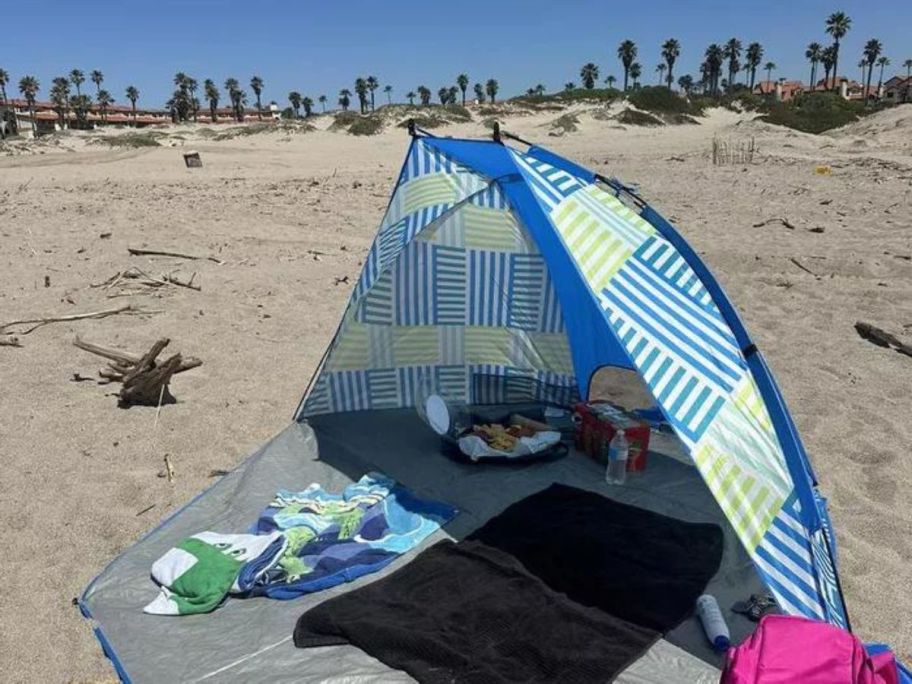 sun squad tent on beach