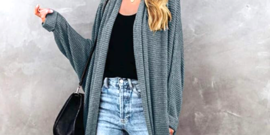 Waffle Knit Women’s Cardigan Just $19.49 Shipped on Amazon (Regularly $39) | Tons of Colors!