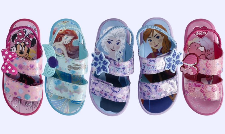 5 girls disney two strap character sandals