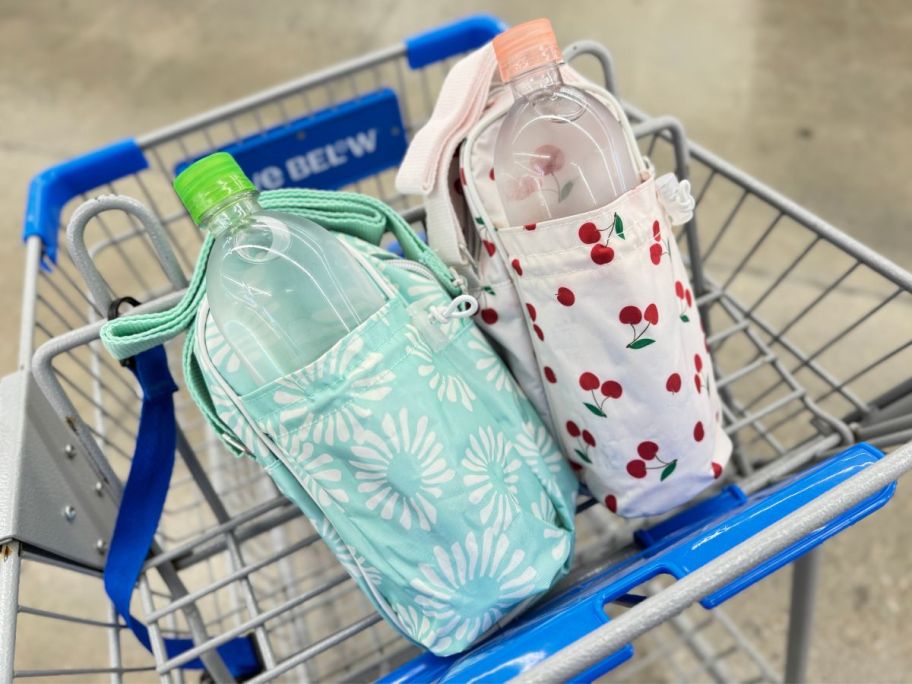 Water Bottle Bags in cart in store