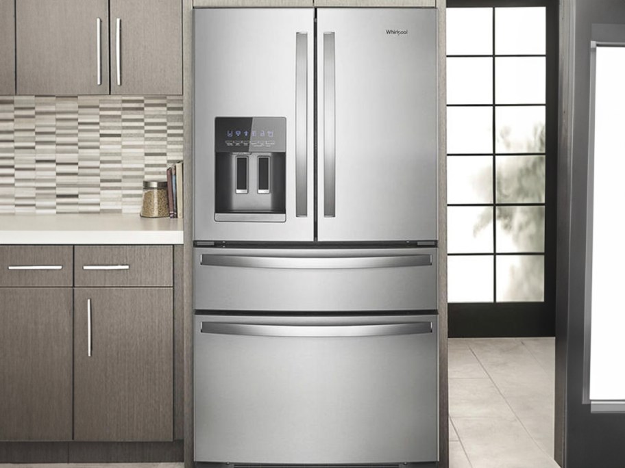 stainless steel refrigerator in kitchen 