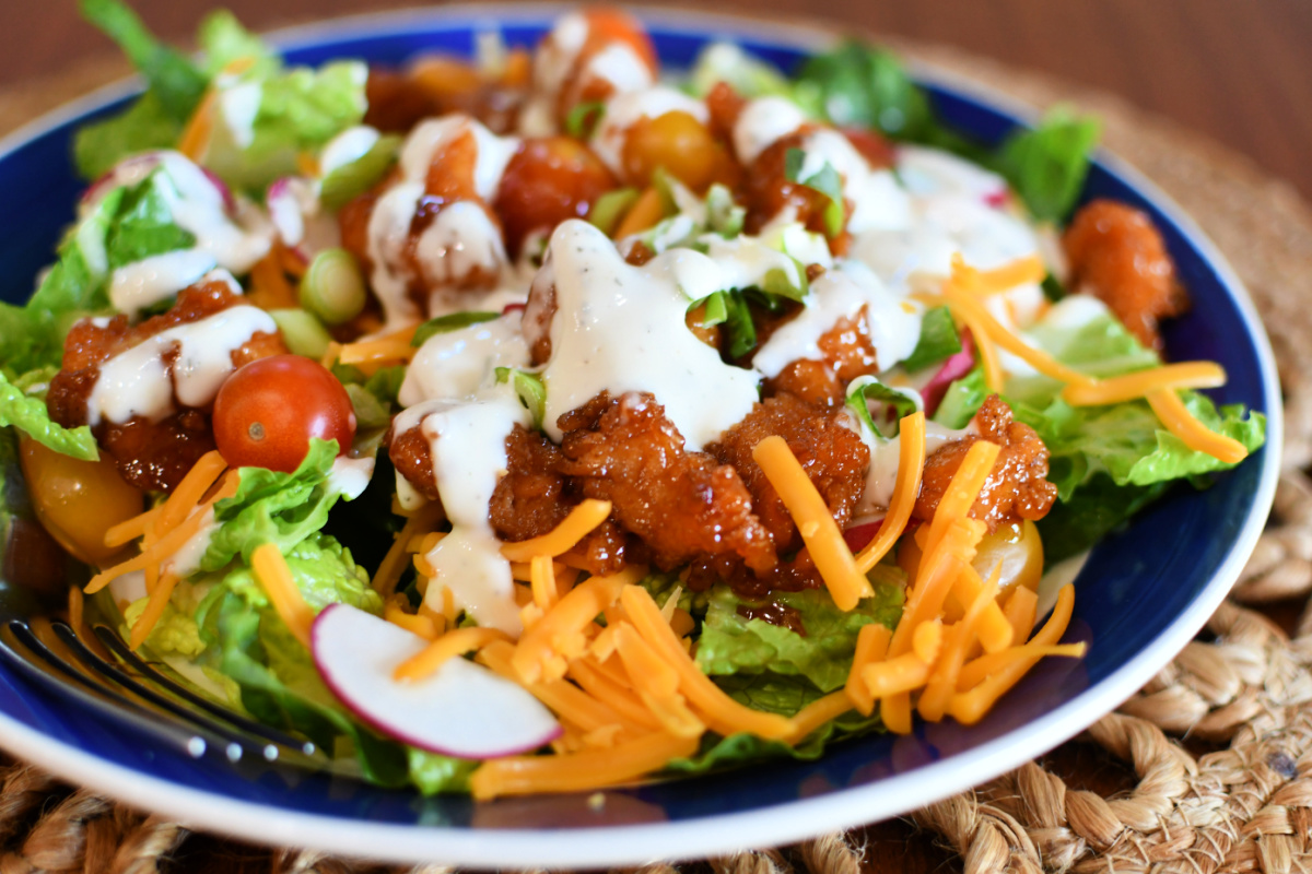 This Copycat Wingers Chicken Sticky Fingers Salad is Amazing!