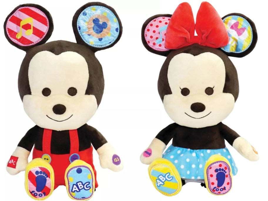 Mickey and Minnie Mouse play and learn plush animals