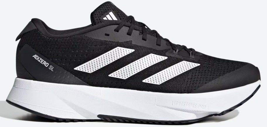 black and white adidas running shoe