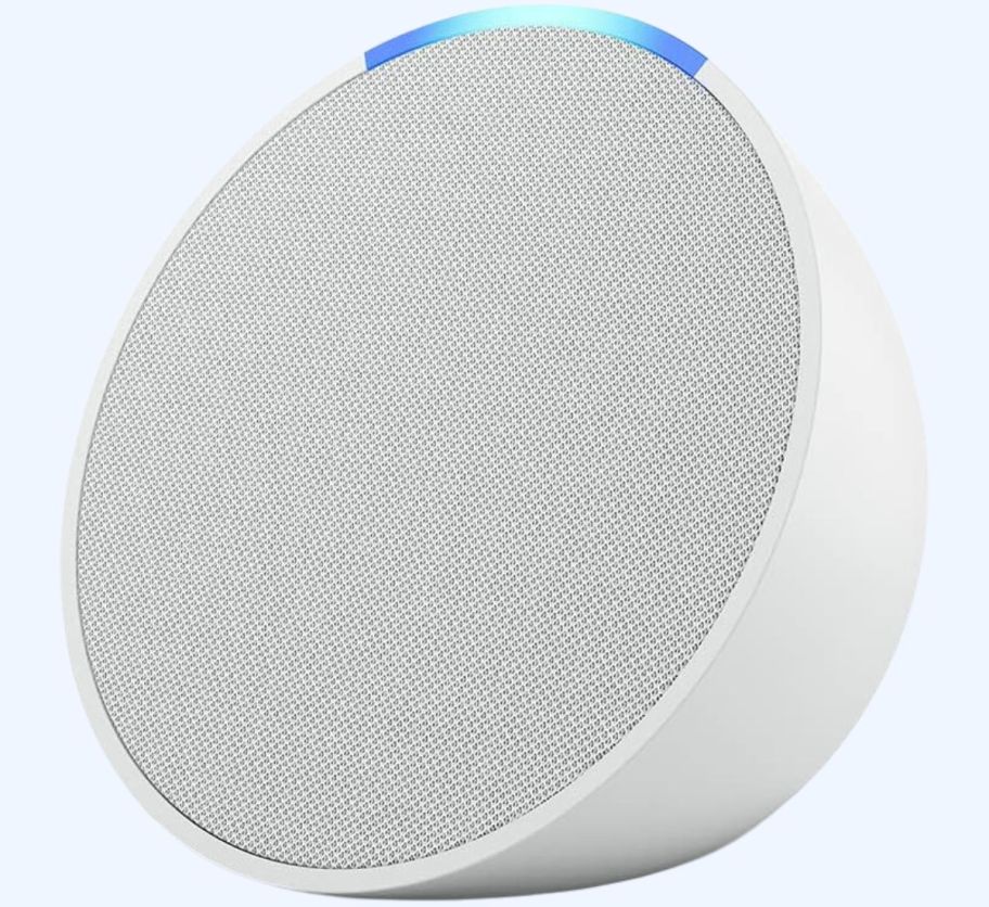 white echo pop speaker stock image