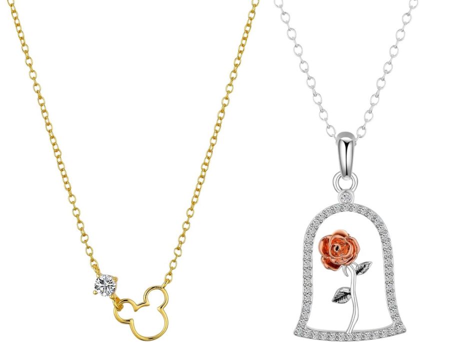 2 necklaces with Disney pendants