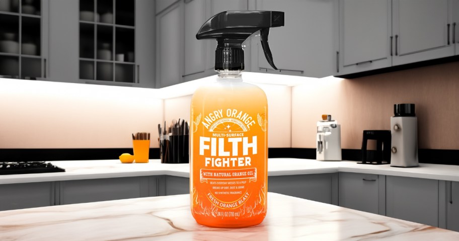 Angry Orange Multi-Surface Filth Fighter on a counter